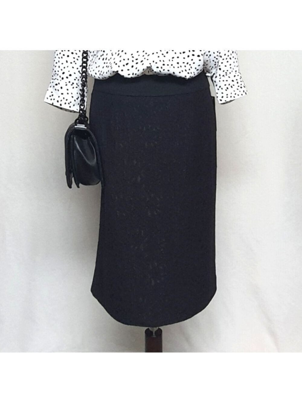 NWT Alfani Lace Business Casual Pencil Skirt Stretch Black Womens 8